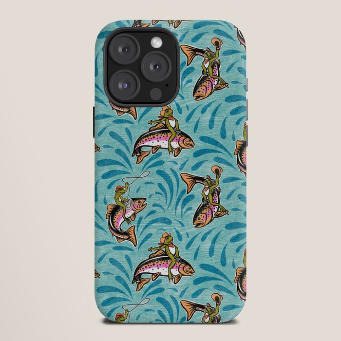 Rodeo Frogs - Aqua iPhone Case