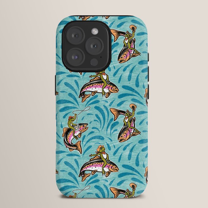 Rodeo Frogs - Aqua iPhone Case