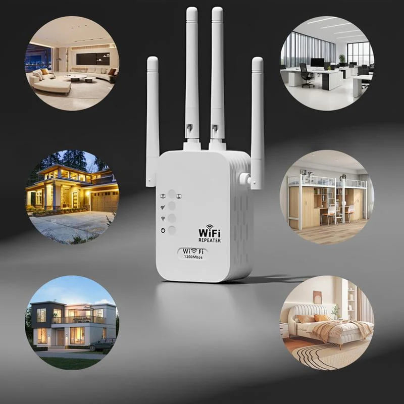 🔥 2025 Wi-Fi Amplifier – 1200 Mbps, Dual Band (5 GHz / 2.4 GHz) 📶 Maximum signal amplification – stable connection throughout the house!