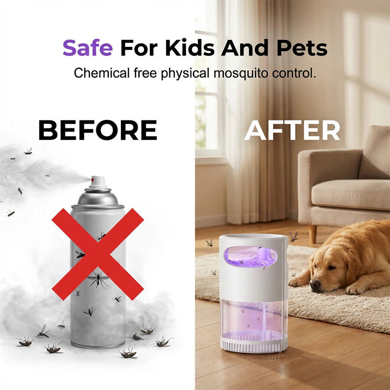 🌙Quiet UV Mosquito Trap – Chemical-Free & Safe for Kids & Pets🦟