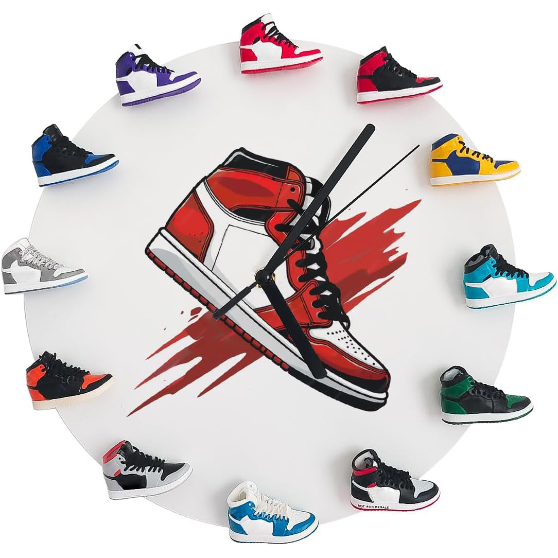 3D Sports Shoe Wall Clock – Decorative Sneaker Clock for Gift Giving
