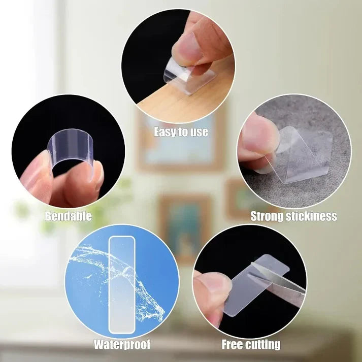 Reusable Waterproof Double Sided Adhesive Stickers (Buy 2 get 2 Free ) (60 Pcs In each Pack)