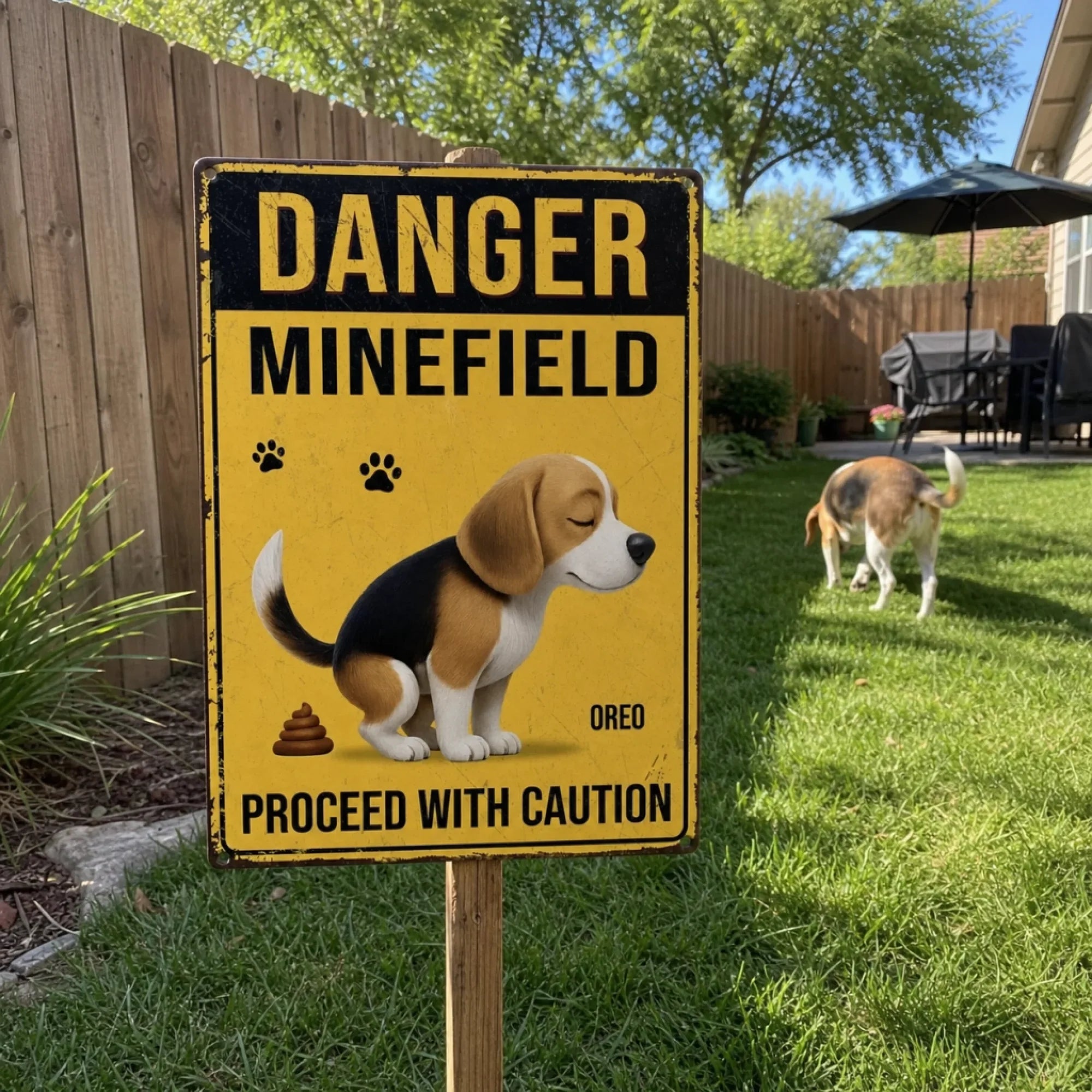 Custom Home Decor Metal Sign - Personalized Birthday Gifts For Dog Lovers, Dog Dad And Mom - Poop Zone In Progress