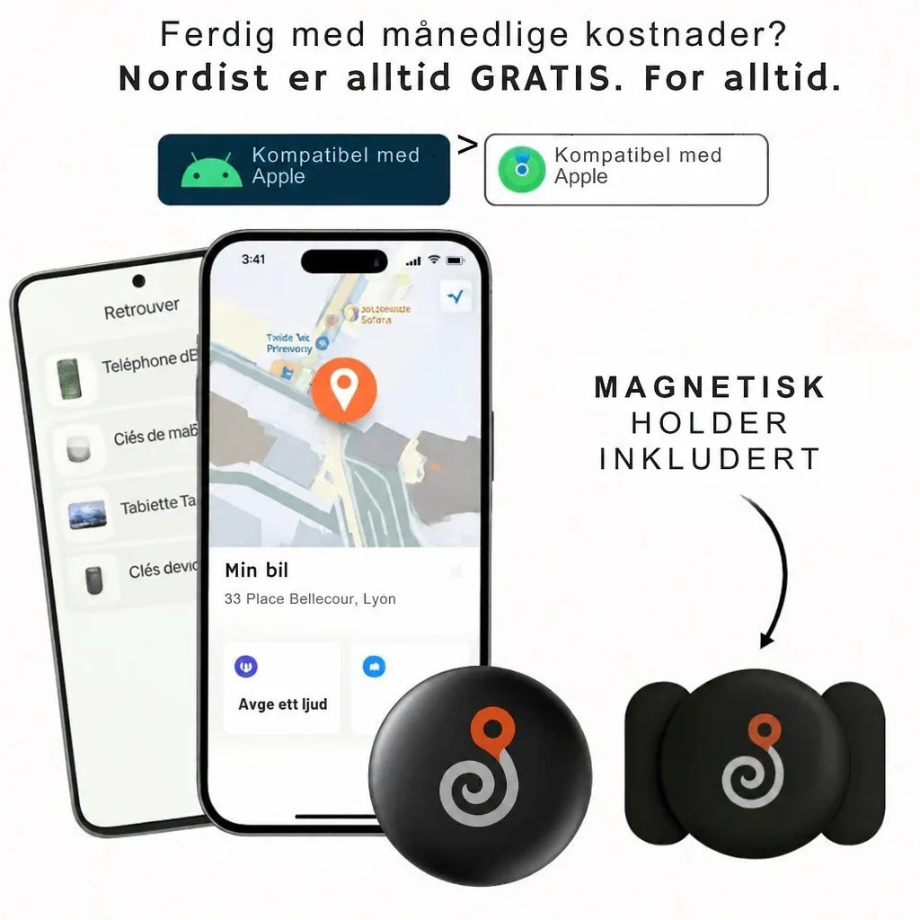 Nordist GP90 | GPS tracker without subscription (Android/Apple)