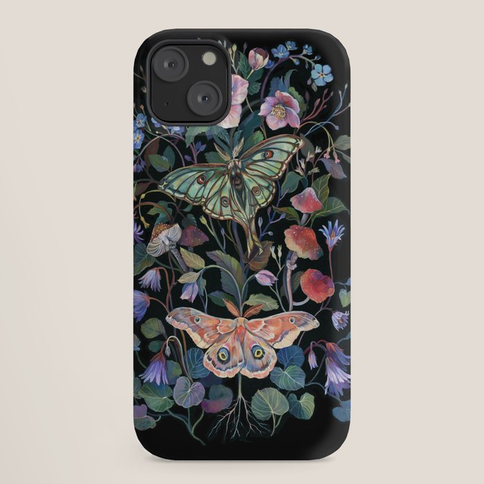 Moon Moth Mushroom iPhone Case