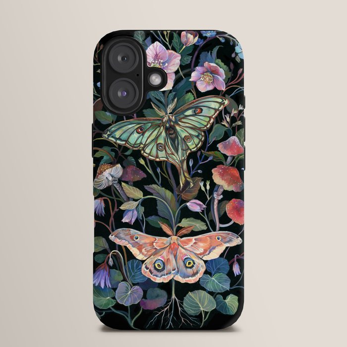 Moon Moth Mushroom iPhone Case