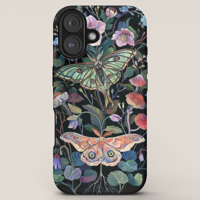 Moon Moth Mushroom iPhone Case