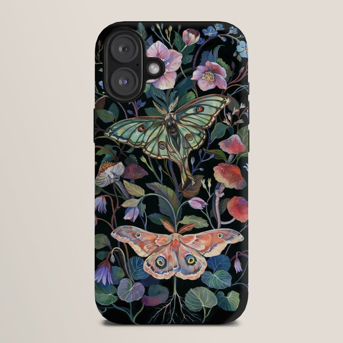 Moon Moth Mushroom iPhone Case