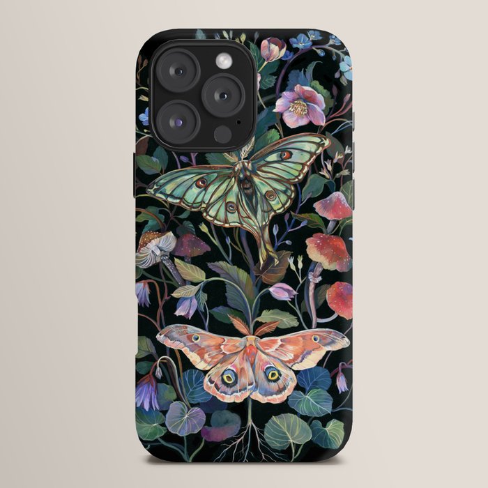 Moon Moth Mushroom iPhone Case