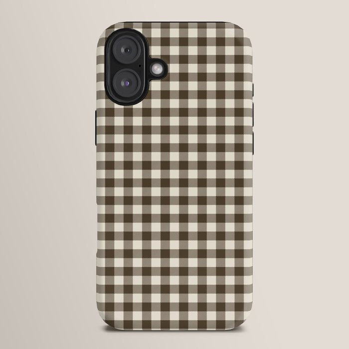 brown gingham iPhone Case