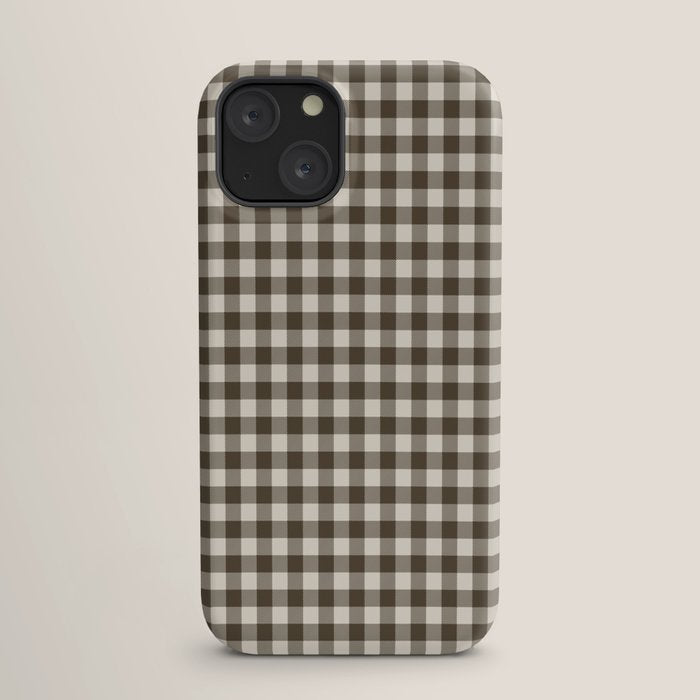 brown gingham iPhone Case