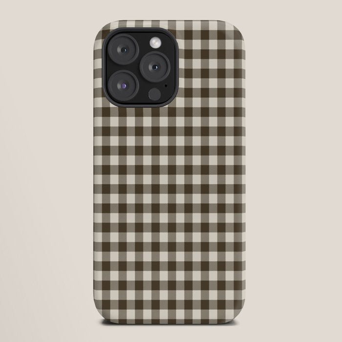 brown gingham iPhone Case