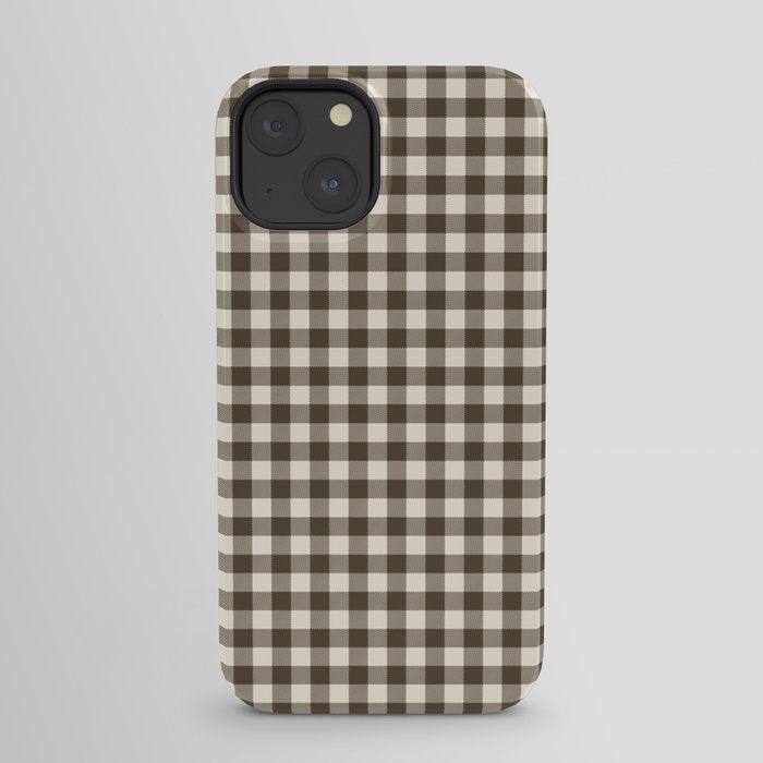 brown gingham iPhone Case
