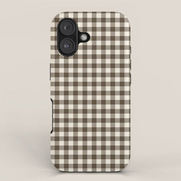 brown gingham iPhone Case