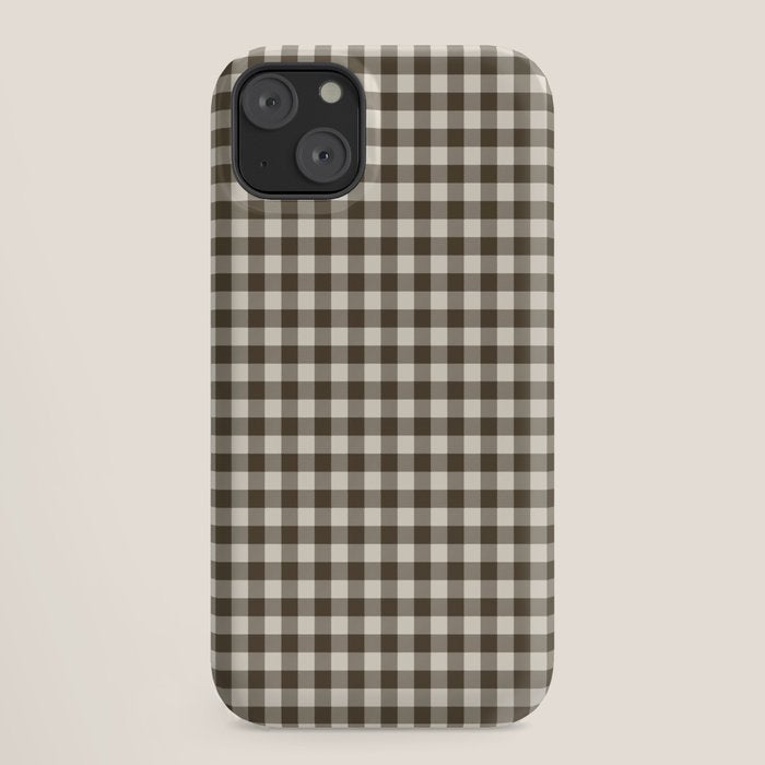 brown gingham iPhone Case