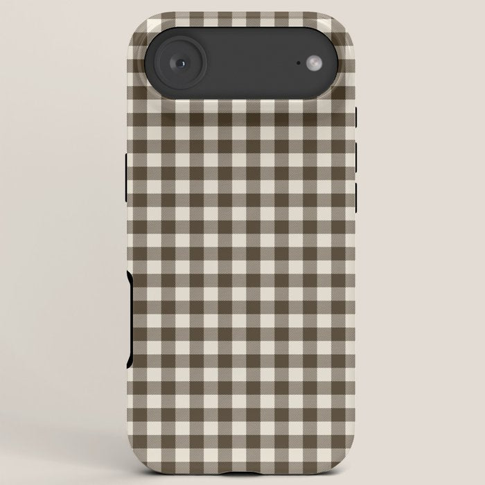 brown gingham iPhone Case