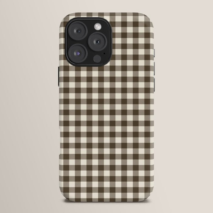 brown gingham iPhone Case