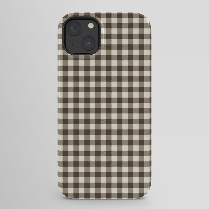 brown gingham iPhone Case