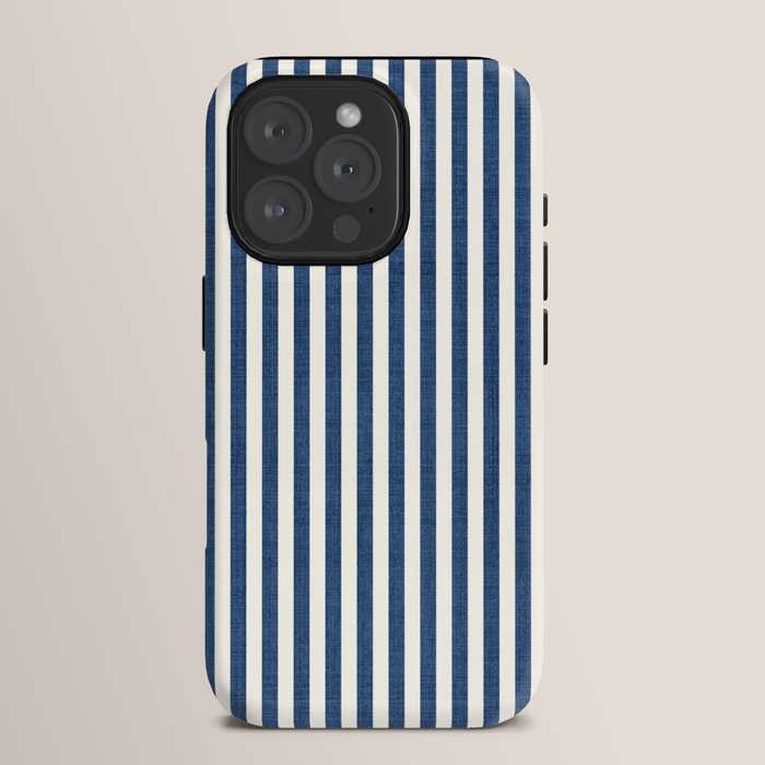 Pinstripe in Navy Blue iPhone Case