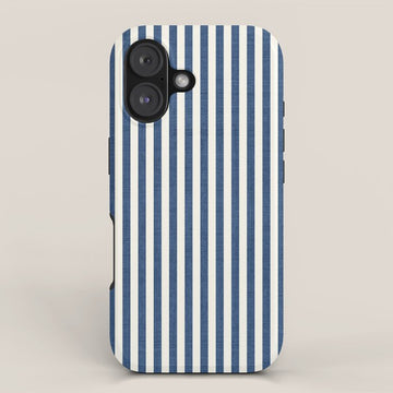 Pinstripe in Navy Blue iPhone Case