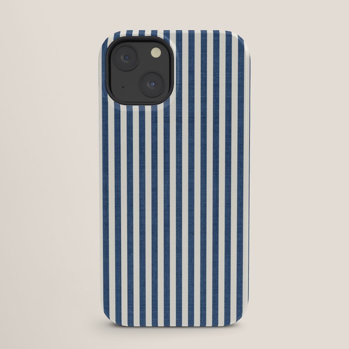 Pinstripe in Navy Blue iPhone Case