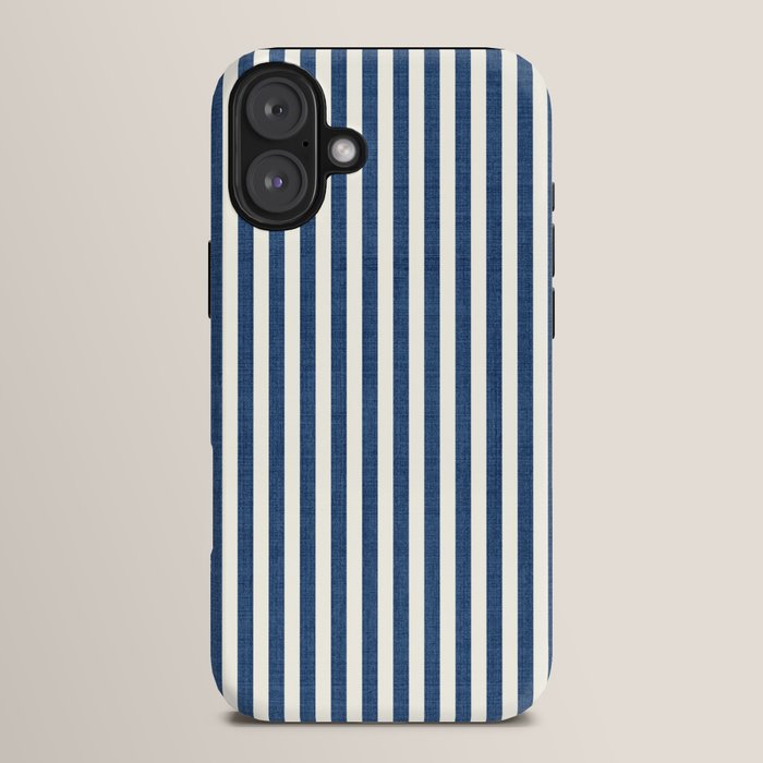 Pinstripe in Navy Blue iPhone Case