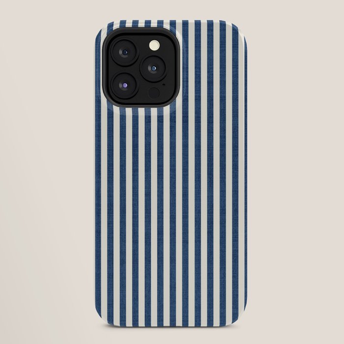 Pinstripe in Navy Blue iPhone Case