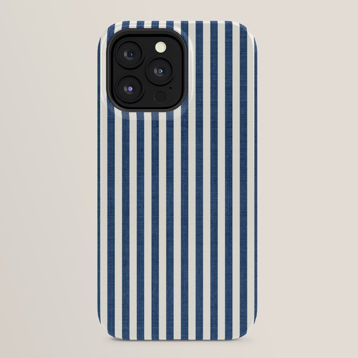 Pinstripe in Navy Blue iPhone Case
