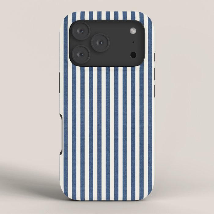 Pinstripe in Navy Blue iPhone Case