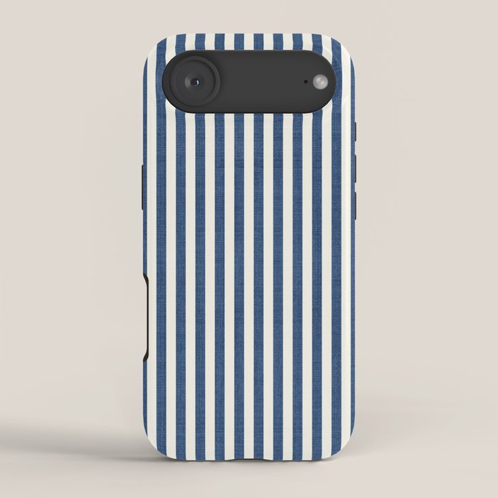 Pinstripe in Navy Blue iPhone Case