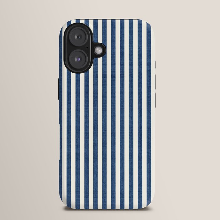 Pinstripe in Navy Blue iPhone Case