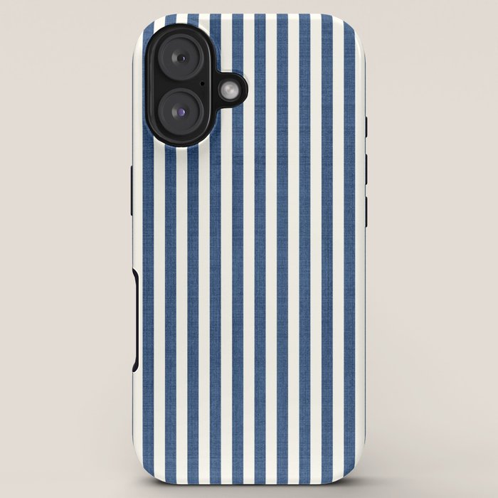 Pinstripe in Navy Blue iPhone Case