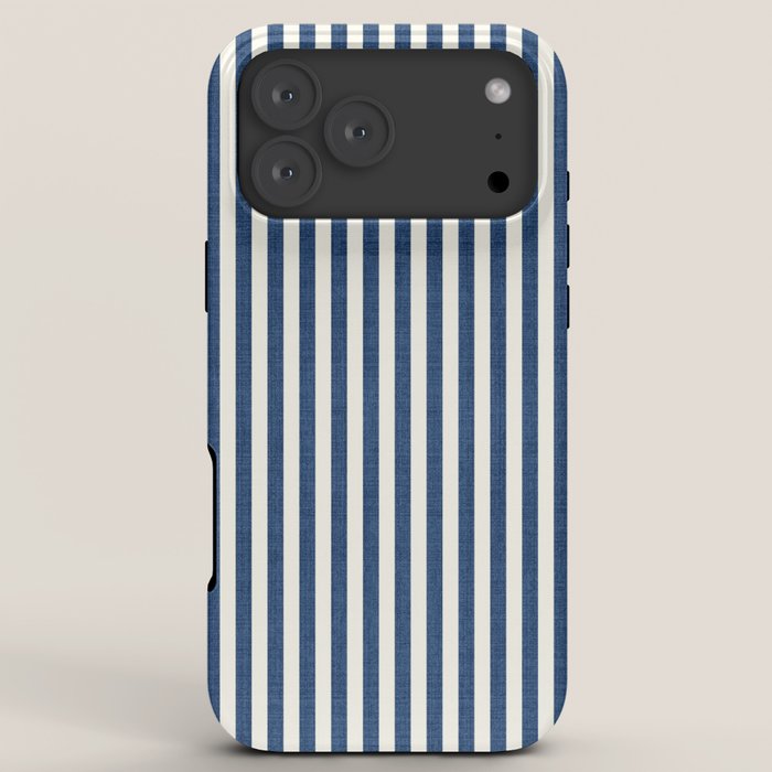 Pinstripe in Navy Blue iPhone Case