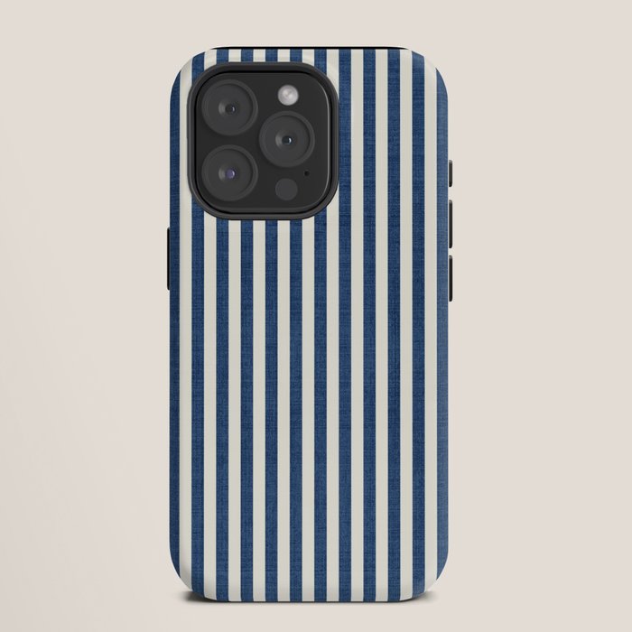 Pinstripe in Navy Blue iPhone Case