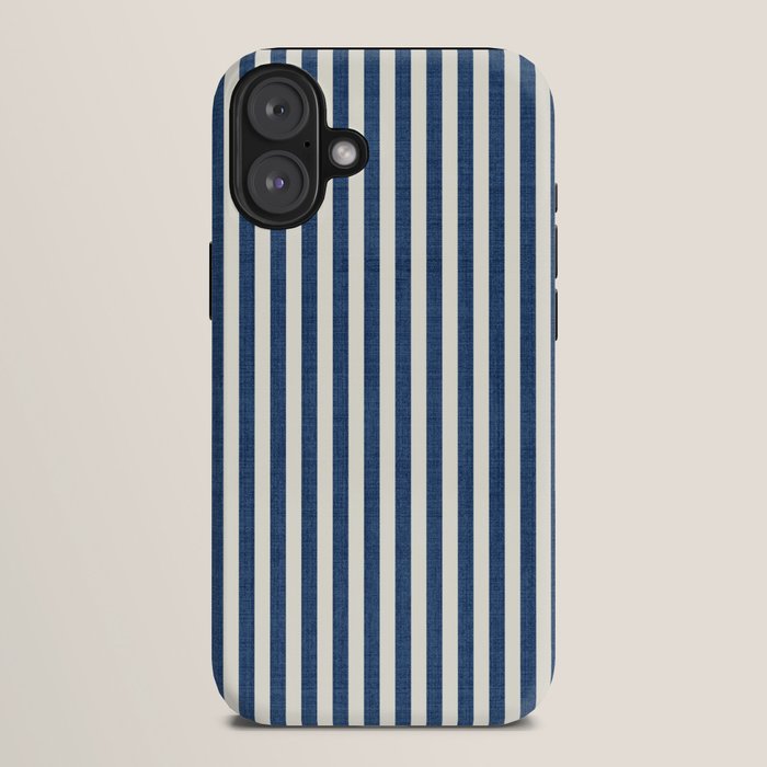 Pinstripe in Navy Blue iPhone Case