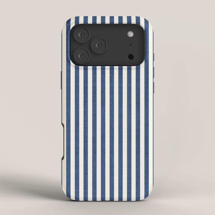 Pinstripe in Navy Blue iPhone Case