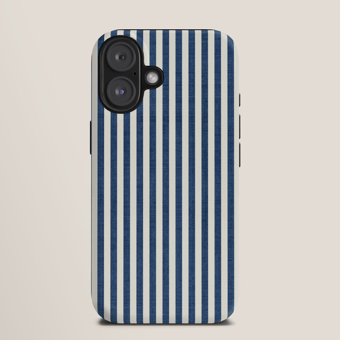 Pinstripe in Navy Blue iPhone Case
