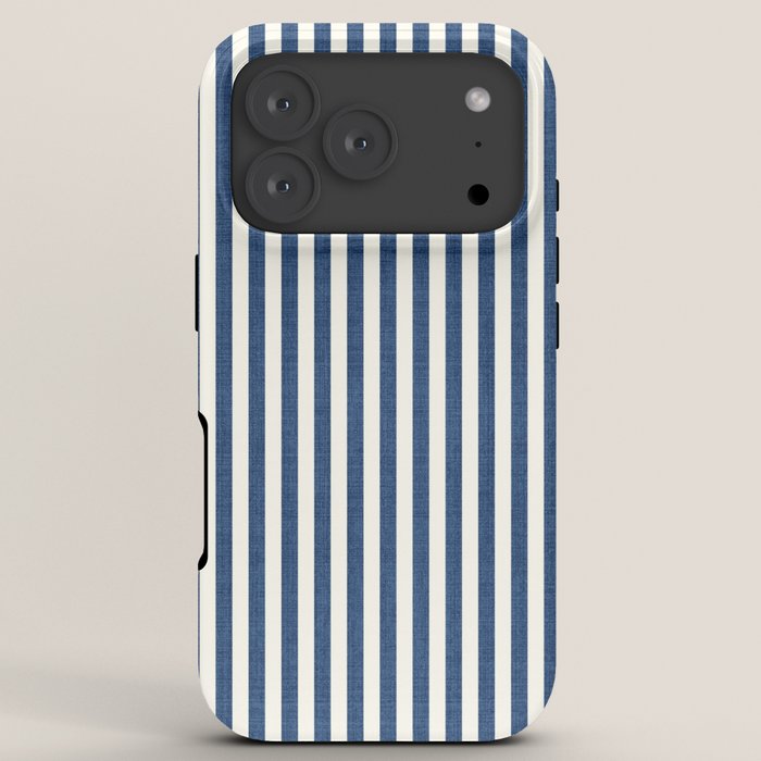 Pinstripe in Navy Blue iPhone Case