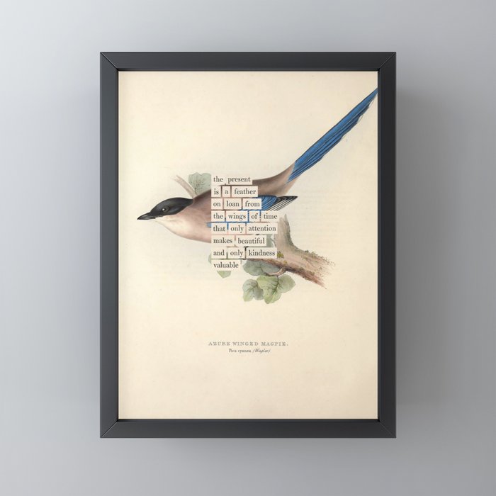 Bird Divinations: Azure Magpie (about: almanacofbirds.org) Mini Art Print