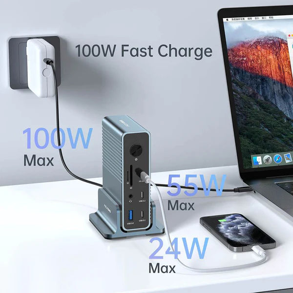 Acasis 15-in-1 4K 60Hz USB-C Desktop Docking Station for Laptop and PC