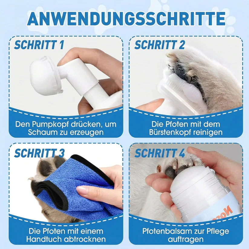 Waterless & Gentle Paw Cleaning Foam with Brush for Dogs