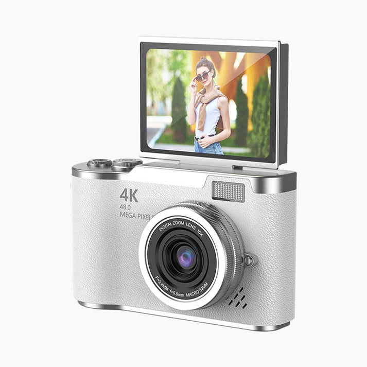 💎 60% off! 💎 4K HD digital camera with flip screen: 8x zoom, autofocus, and rotating screen for vlogs and selfies 📸🌈