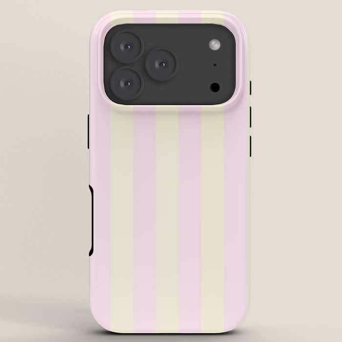 Stripes of Light Pink and Cream iPhone Case