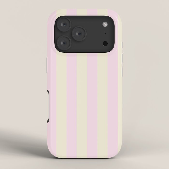 Stripes of Light Pink and Cream iPhone Case