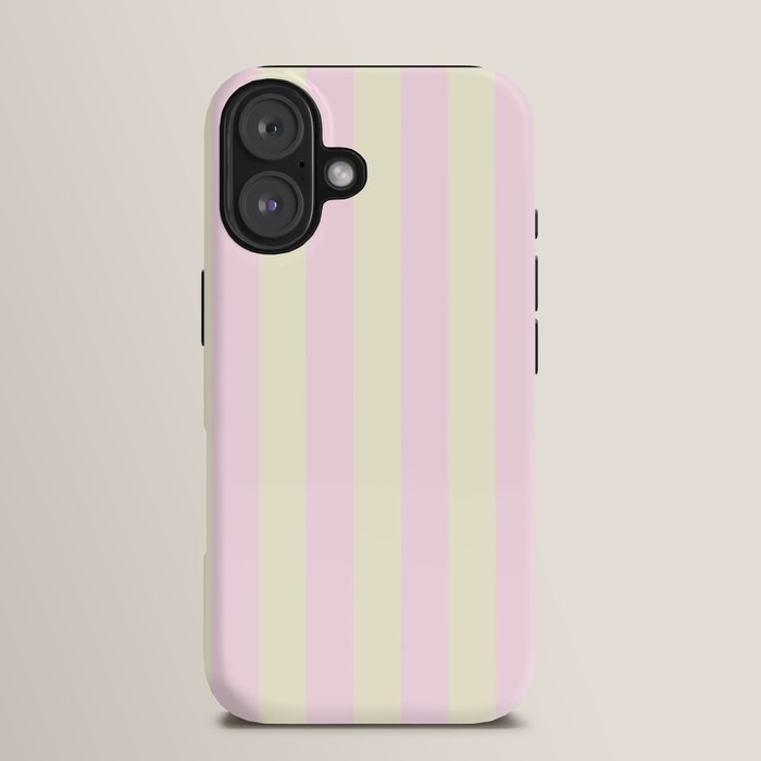 Stripes of Light Pink and Cream iPhone Case