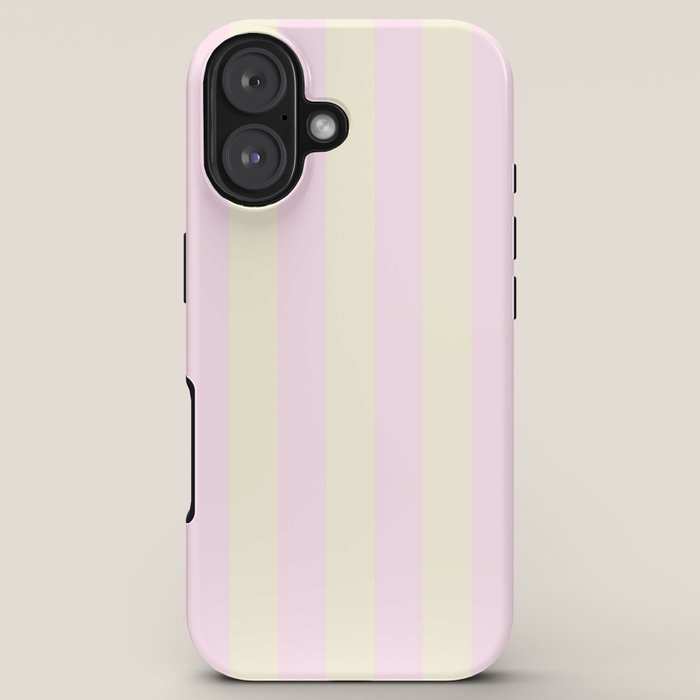 Stripes of Light Pink and Cream iPhone Case