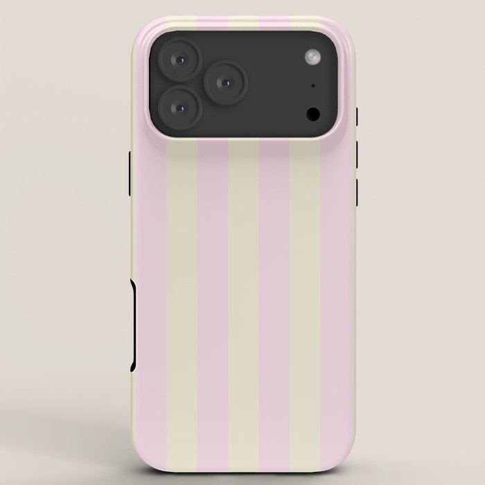 Stripes of Light Pink and Cream iPhone Case