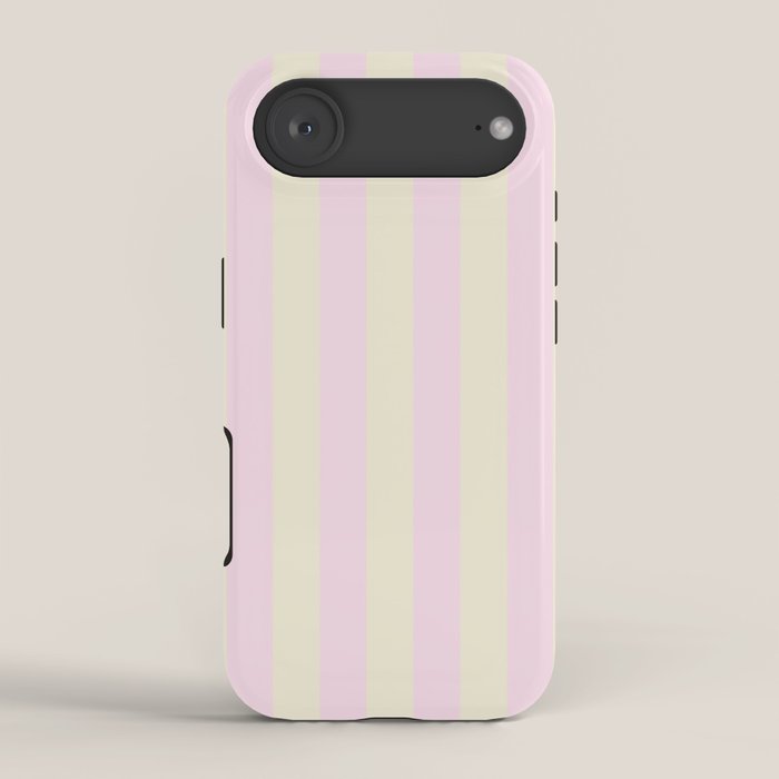 Stripes of Light Pink and Cream iPhone Case