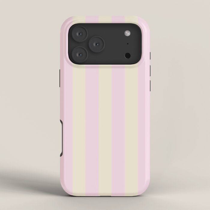 Stripes of Light Pink and Cream iPhone Case