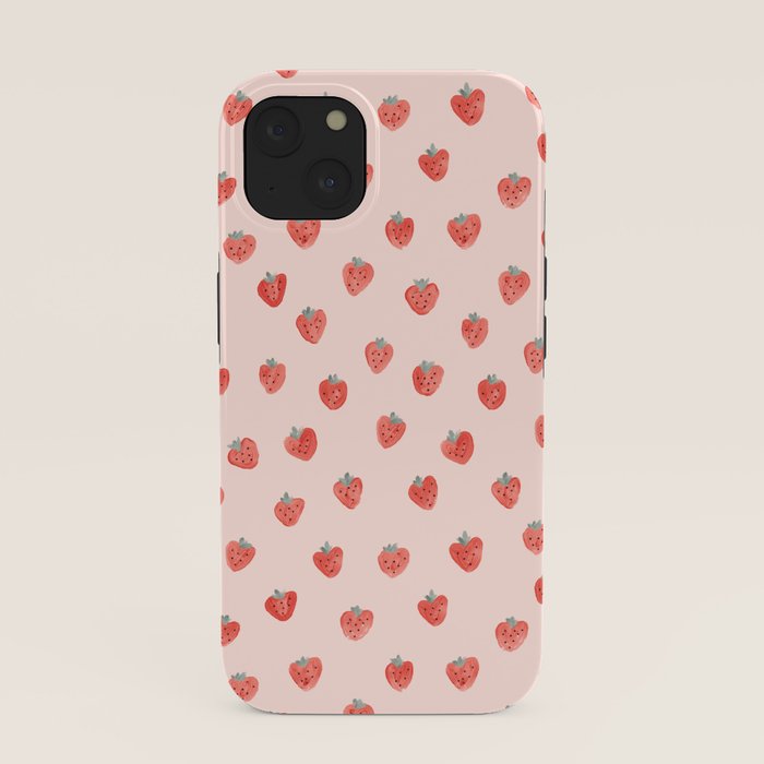 Strawberries on Pink iPhone Case